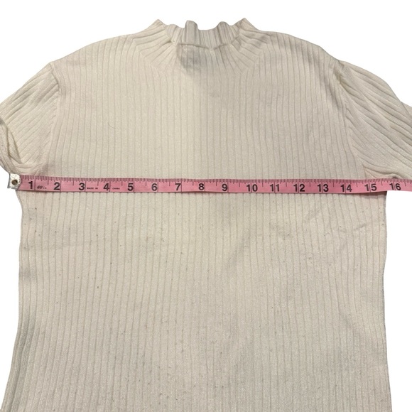 Calliope Cream Mock Turtleneck Ribbed Sweater - Picture 5 of 8